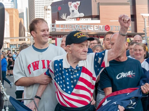 93-Year-Old Walker Methodist Resident Featured as Flag Raiser